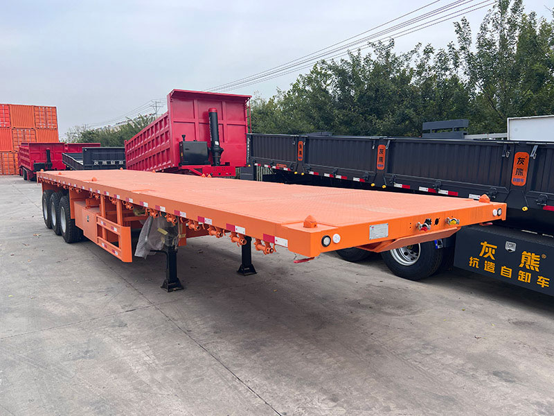 3 Axle Flatbed Semi Trailer with Twist Lock for Sale