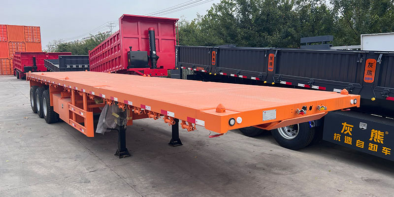 3 Axle Flatbed Semi Trailer with Twist Lock for Sale